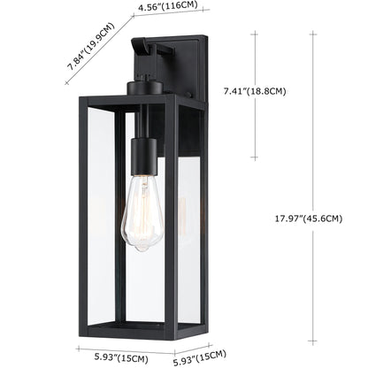 Lanterne murale d'extérieur moderne noire mate à 1 ampoule