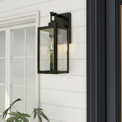 Lanterne murale d'extérieur moderne noire mate à 1 ampoule