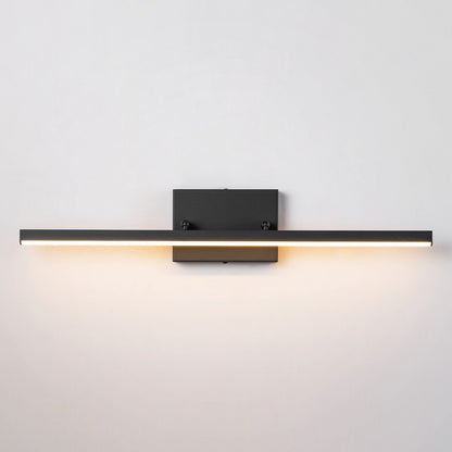 Applique murale LED intégrée, linéaire et moderne, noire, à 1 ampoule, à intensité variable et rotative, pour salle de bain