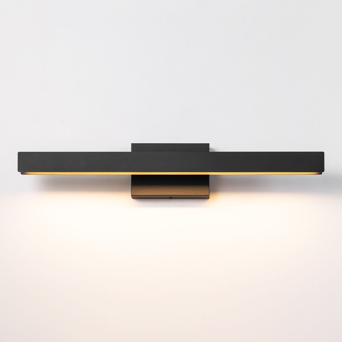 Applique murale LED intégrée, linéaire et moderne, noire, à 1 ampoule, à intensité variable et rotative, pour salle de bain