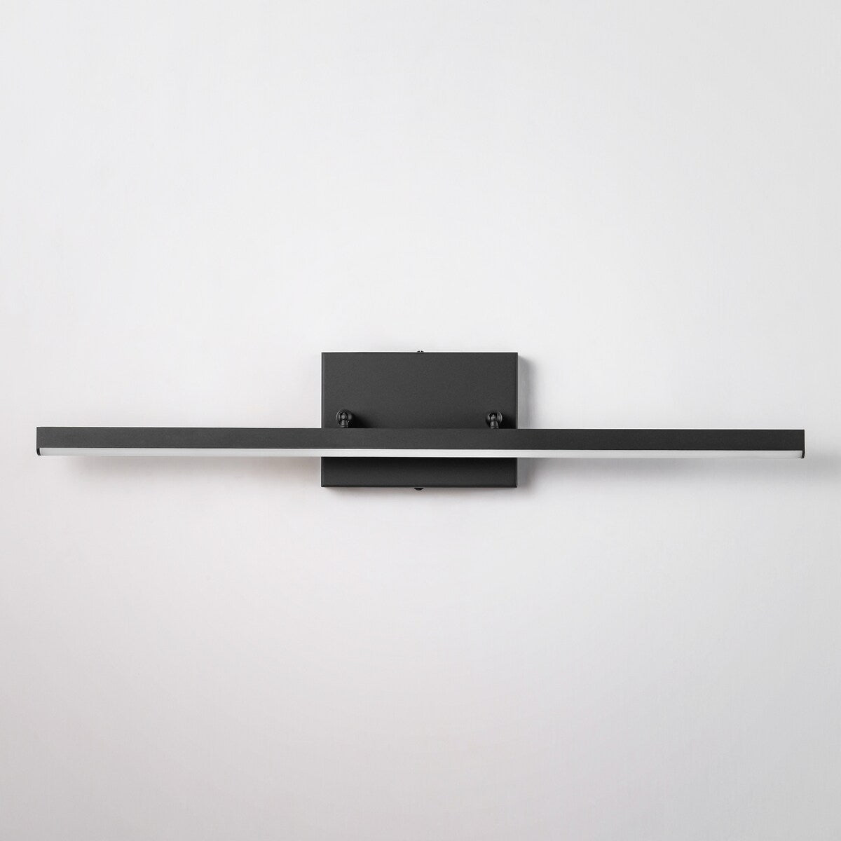 Applique murale LED intégrée, linéaire et moderne, noire, à 1 ampoule, à intensité variable et rotative, pour salle de bain
