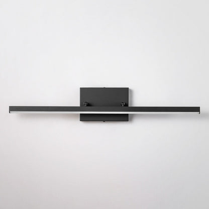 Applique murale LED intégrée, linéaire et moderne, noire, à 1 ampoule, à intensité variable et rotative, pour salle de bain