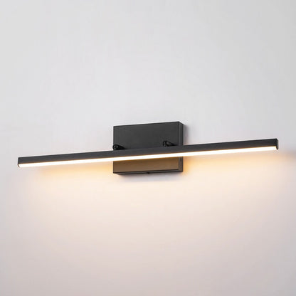 Applique murale LED intégrée, linéaire et moderne, noire, à 1 ampoule, à intensité variable et rotative, pour salle de bain