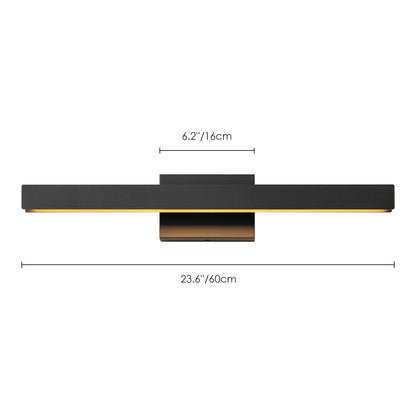 Applique murale LED intégrée, linéaire et moderne, noire, à 1 ampoule, à intensité variable et rotative, pour salle de bain