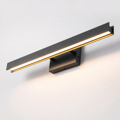 Applique murale LED intégrée, linéaire et moderne, noire, à 1 ampoule, à intensité variable et rotative, pour salle de bain