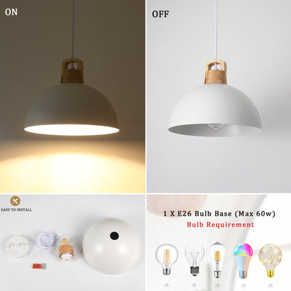 Luminaire suspendu moderne à 1 lumière avec interrupteur enfichable pour îlot de cuisine