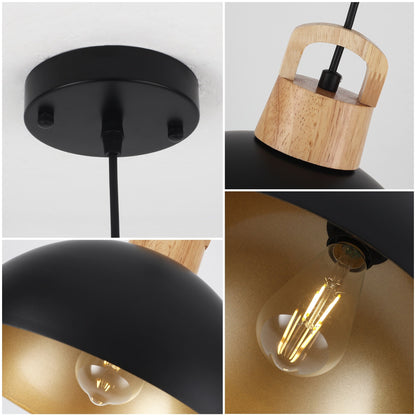 Luminaire suspendu moderne à 1 lumière avec interrupteur enfichable pour îlot de cuisine