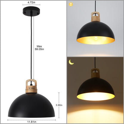 Luminaire suspendu moderne à 1 lumière avec interrupteur enfichable pour îlot de cuisine