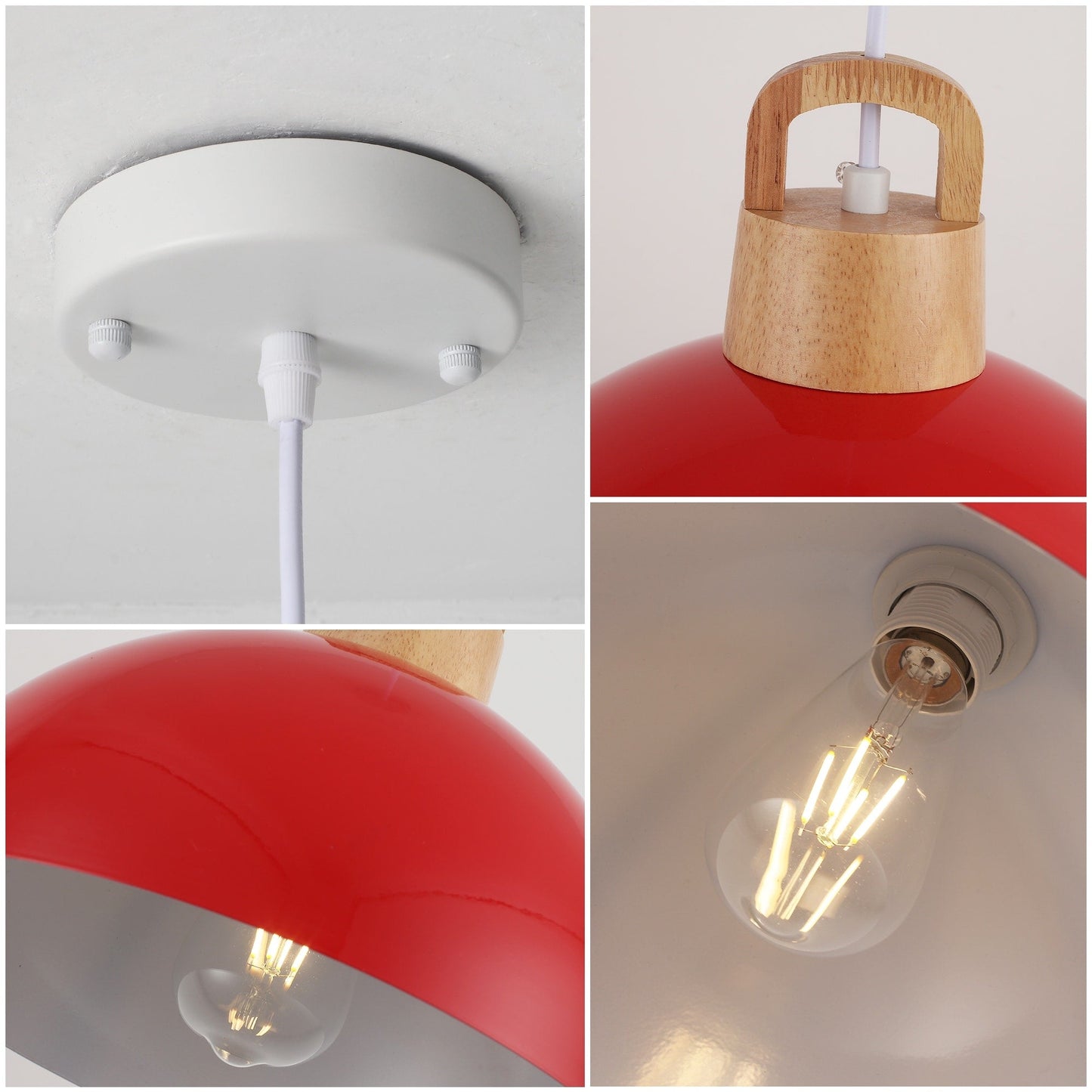 Luminaire suspendu moderne à 1 lumière avec interrupteur enfichable pour îlot de cuisine