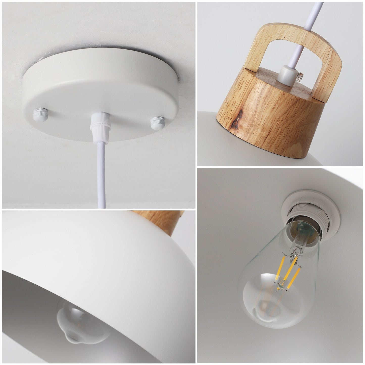 Luminaire suspendu moderne à 1 lumière avec interrupteur enfichable pour îlot de cuisine
