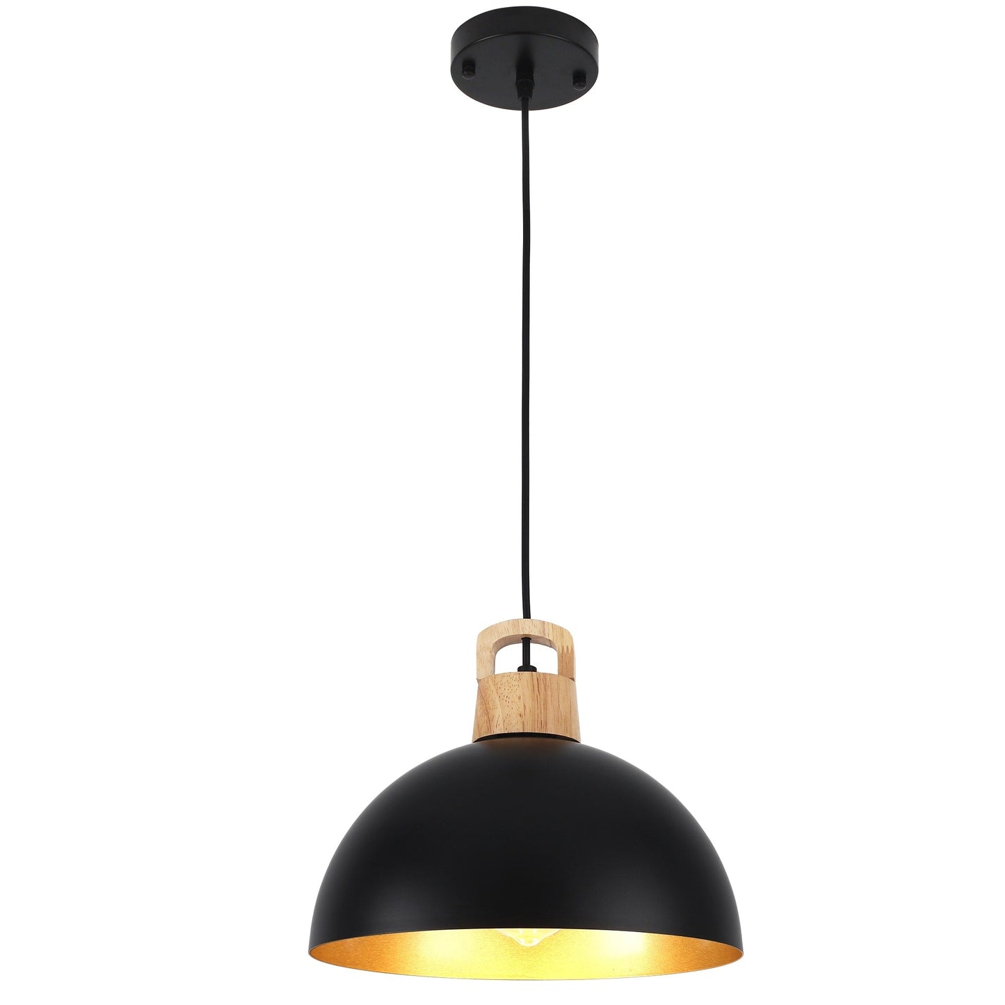 Luminaire suspendu moderne à 1 lumière avec interrupteur enfichable pour îlot de cuisine
