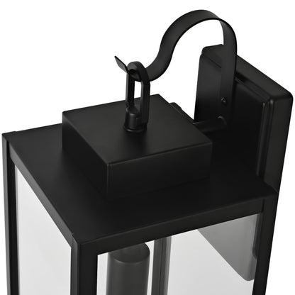 Applique murale d'extérieur noire mate à 1 lumière