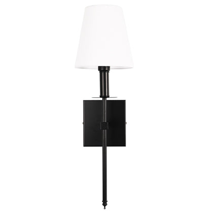 Applique murale à 1 lumière avec abat-jour en tissu blanc