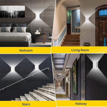 1 applique murale LED cube haut/bas