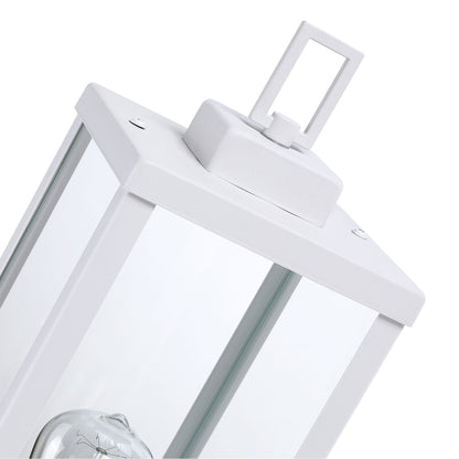 Kit d'éclairage extérieur sur poteau noir mat à 1 ampoule avec tête en verre transparent