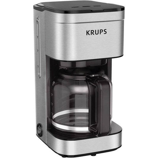 Cafetière filtre 10 tasses, affichage numérique, finition en acier inoxydable, minuterie programmable, arrêt automatique