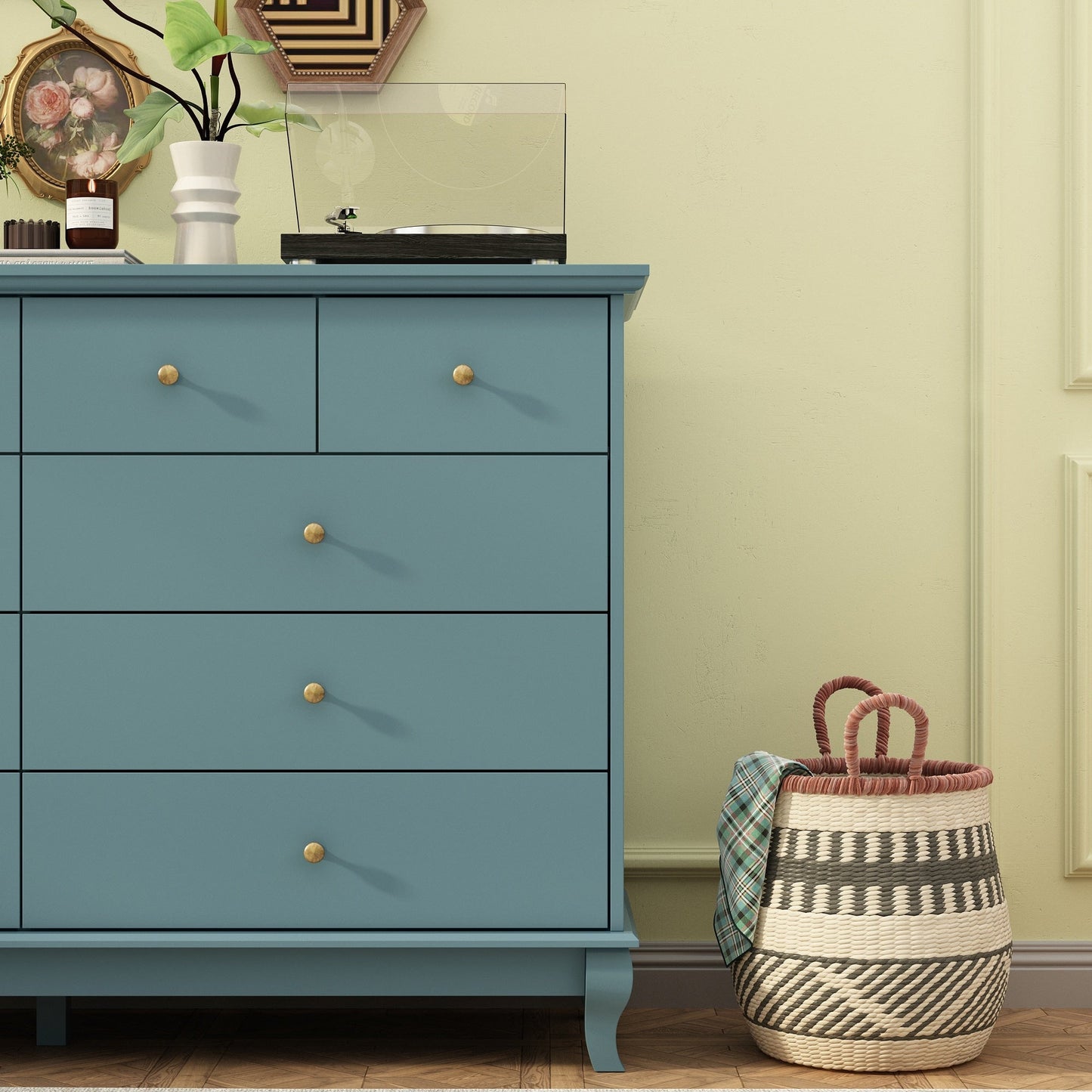 Commode double à 10 tiroirs pour chambre à coucher, commode blanche, grand espace de rangement