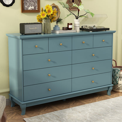 Commode double à 10 tiroirs pour chambre à coucher, commode blanche, grand espace de rangement