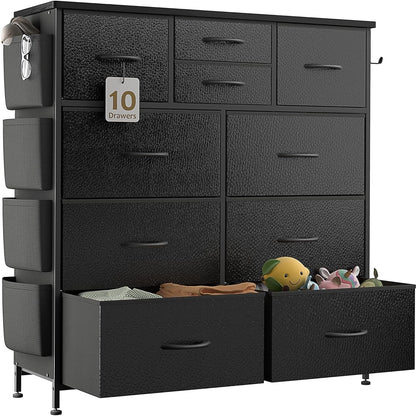 Commode à 10 tiroirs en tissu pour placard de rangement, unité de rangement pour chambre à coucher