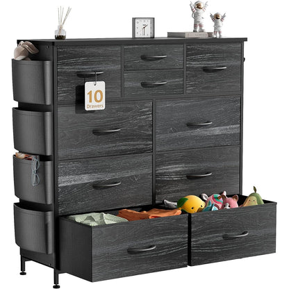 Commode à 10 tiroirs en tissu pour placard de rangement, unité de rangement pour chambre à coucher