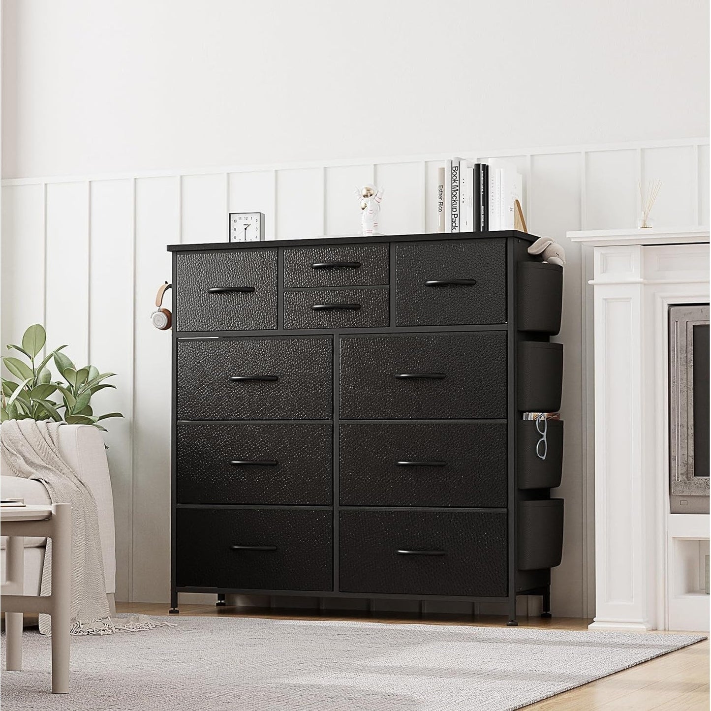 Commode à 10 tiroirs en tissu pour placard de rangement, unité de rangement pour chambre à coucher