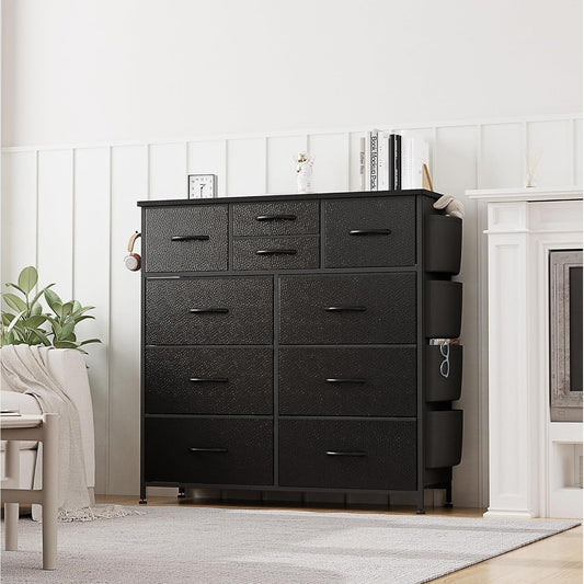 Commode à 10 tiroirs en tissu pour placard de rangement, unité de rangement pour chambre à coucher