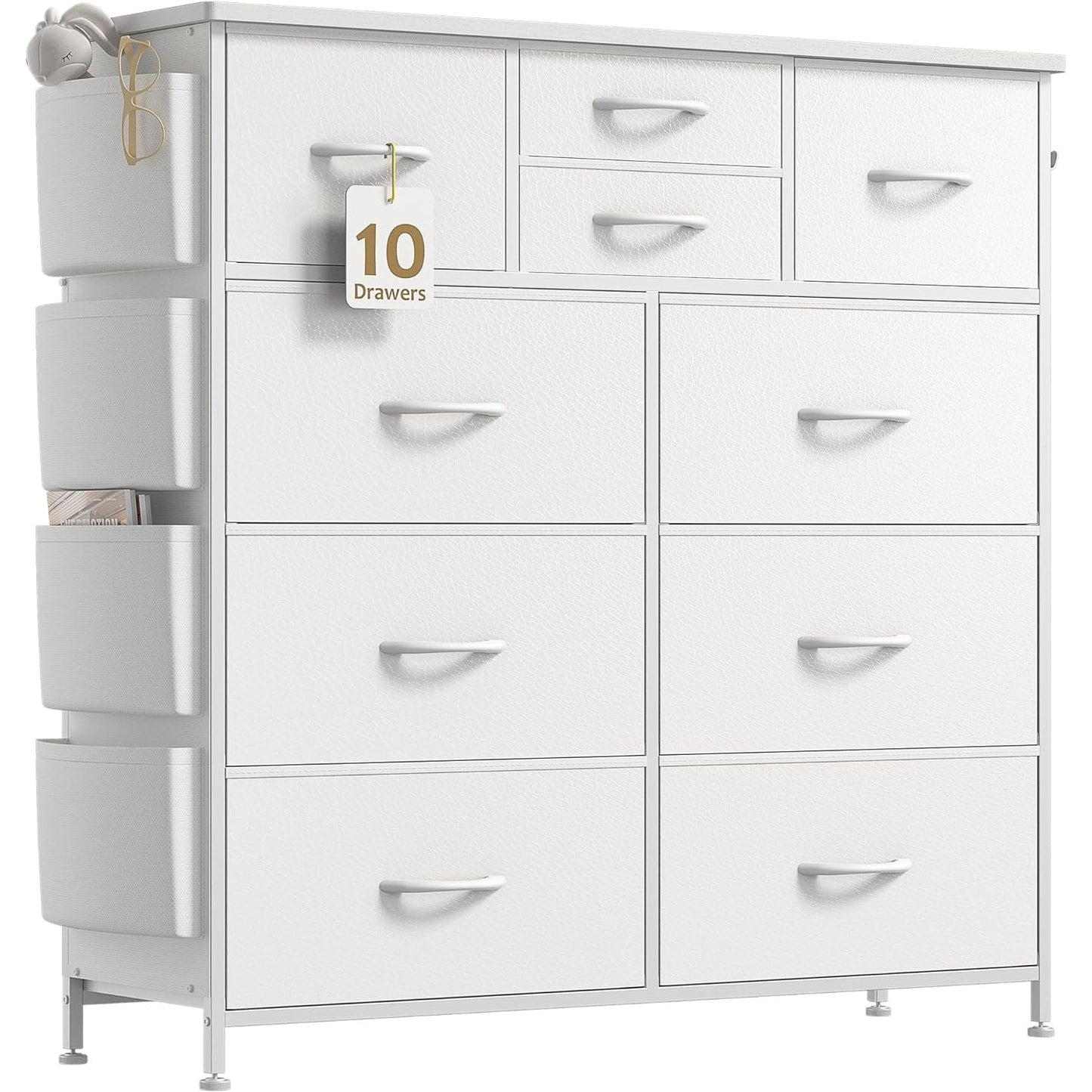 Commode à 10 tiroirs en tissu pour placard de rangement, unité de rangement pour chambre à coucher