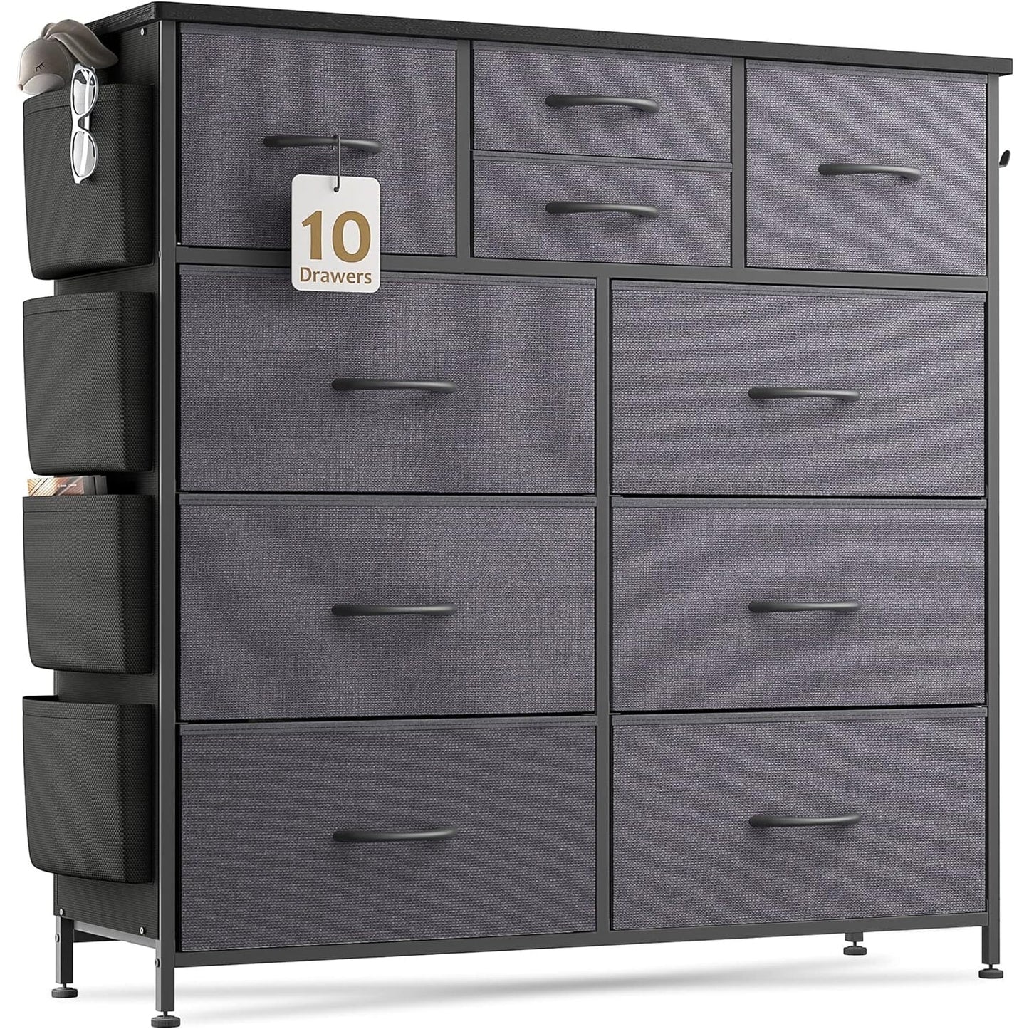Commode à 10 tiroirs en tissu pour placard de rangement, unité de rangement pour chambre à coucher