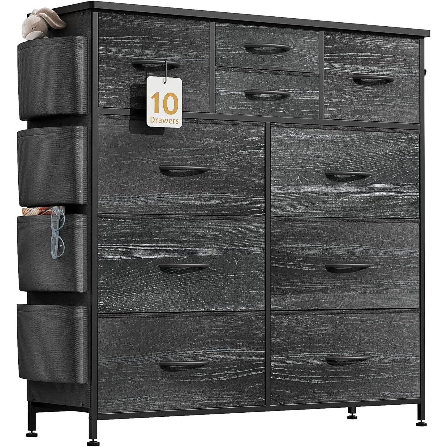 Commode à 10 tiroirs en tissu pour placard de rangement, unité de rangement pour chambre à coucher