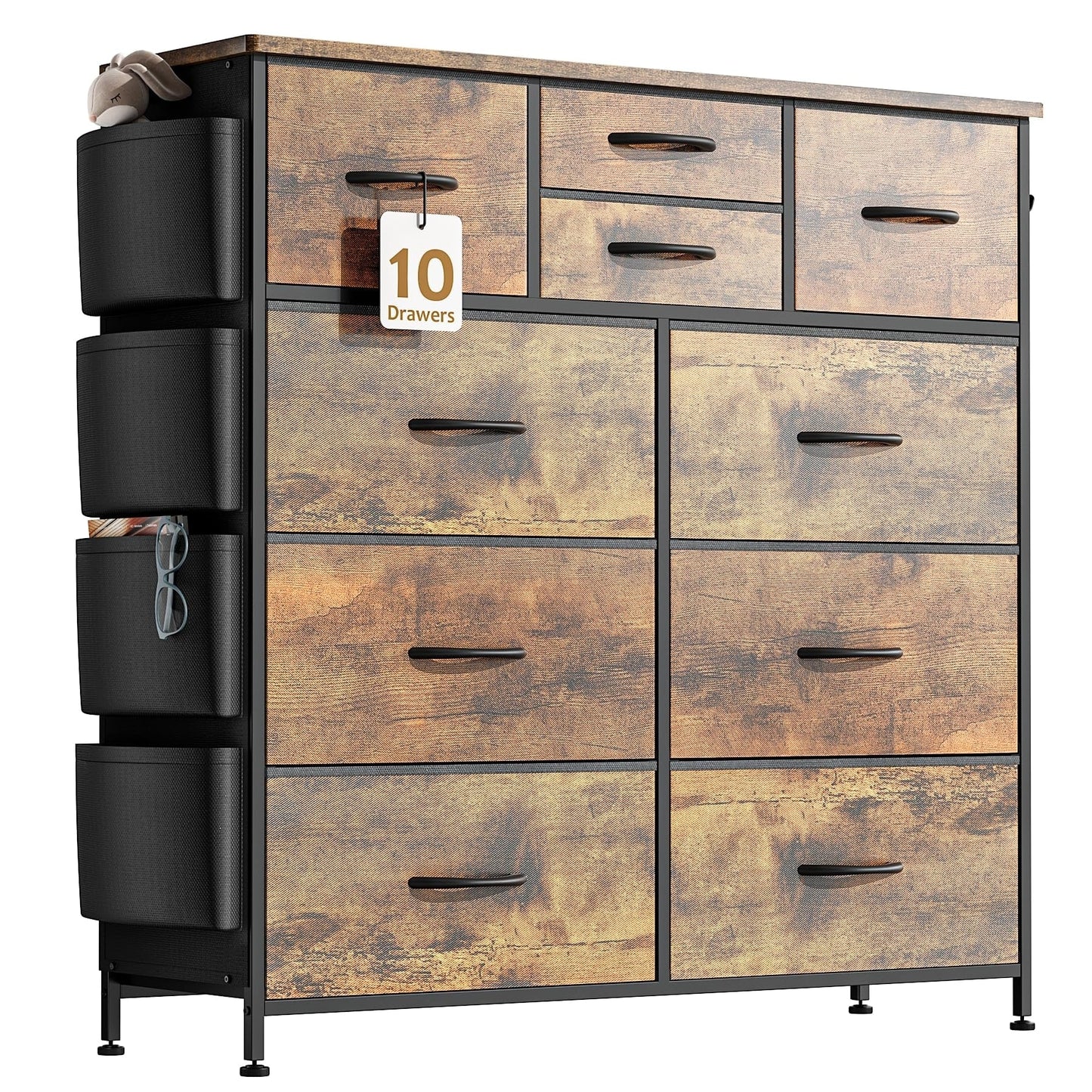 Commode à 10 tiroirs en tissu pour placard de rangement, unité de rangement pour chambre à coucher