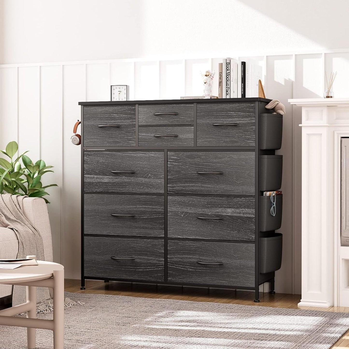Commode à 10 tiroirs en tissu pour placard de rangement, unité de rangement pour chambre à coucher