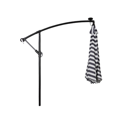 Parasol de terrasse éclairé à énergie solaire de 3 m avec pied