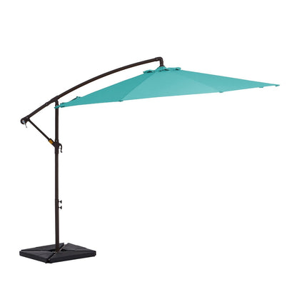 Parasol déporté à manivelle en acier de 10 pieds avec base lestée