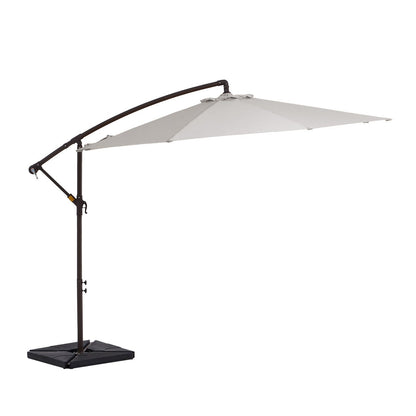 Parasol déporté à manivelle en acier de 10 pieds avec base lestée
