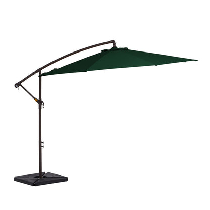 Parasol déporté à manivelle en acier de 10 pieds avec base lestée