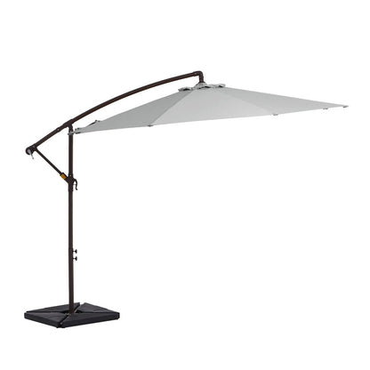 Parasol déporté à manivelle en acier de 10 pieds avec base lestée