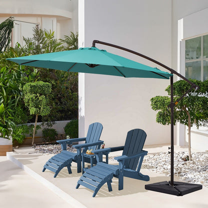 Parasol déporté à manivelle en acier de 10 pieds avec base lestée