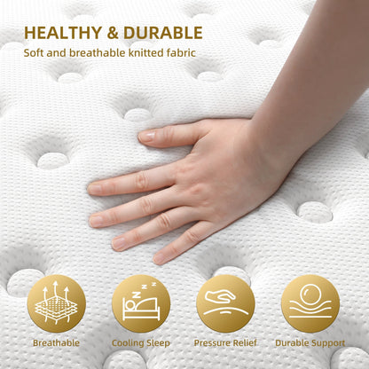 Matelas hybride en mousse à mémoire de forme et à ressorts de 10 pouces