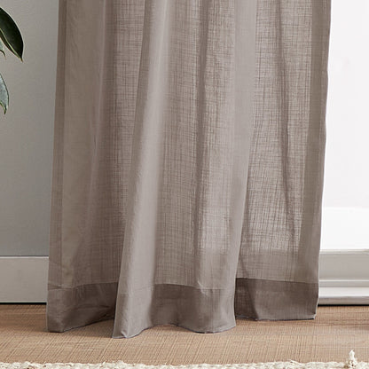 Paire de rideaux transparents à pattes 100 % coton