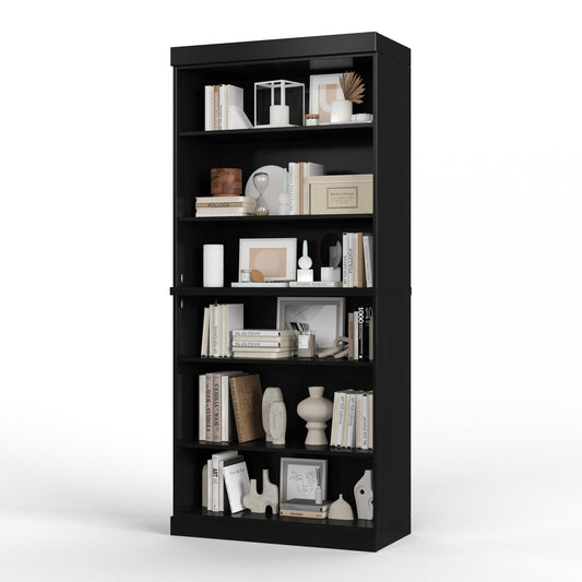 Bibliothèque 100 % bois massif à 6 étagères avec portes en option par Palace Imports