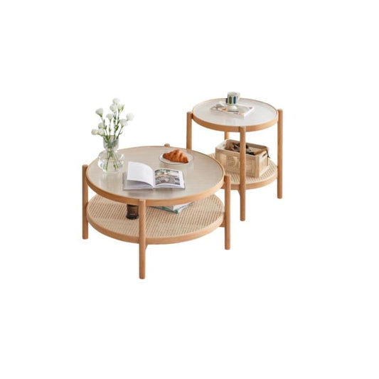 Tables gigognes rondes en rotin Yuri 