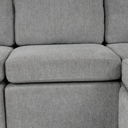 108 Inch Modular U‑Shaped Sectional Sofa with Pull Out Sleeper, USB Ports and Dual Cup Holders for Living Room