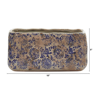 10 jardinières rectangulaires en céramique toscane