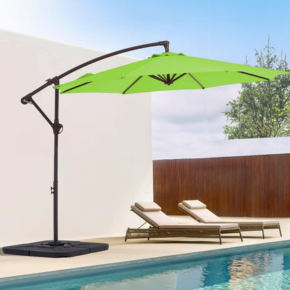 Parasol déporté suspendu à manivelle en acier de 10 pieds