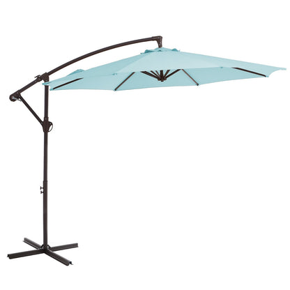 Parasol déporté suspendu à manivelle en acier de 10 pieds