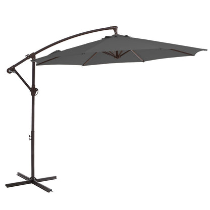 Parasol déporté suspendu à manivelle en acier de 10 pieds