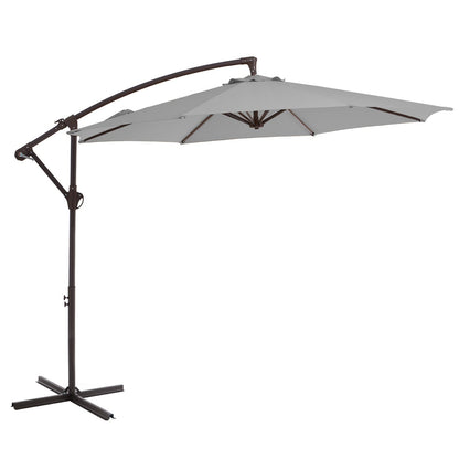 Parasol déporté suspendu à manivelle en acier de 10 pieds