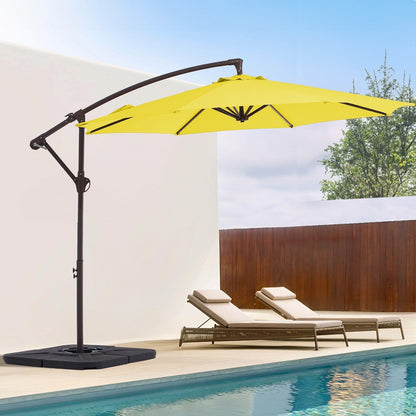 Parasol déporté suspendu à manivelle en acier de 10 pieds