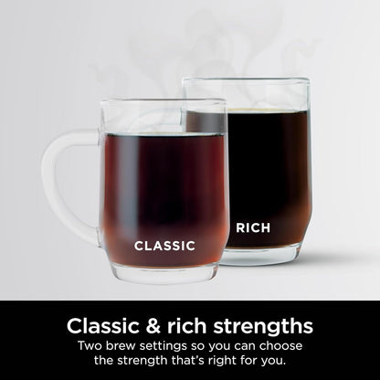 Cafetière programmable 12 tasses, 2 modes d'infusion, plaque chauffante réglable, réservoir de 1,7 l, infusion différée, acier inoxydable noir