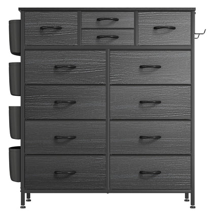 Commode haute en tissu à 12 tiroirs pour chambre à coucher